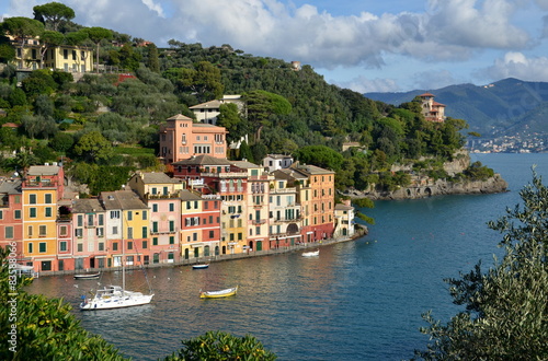 Panoramic view over Portofino, Liguria, Italy