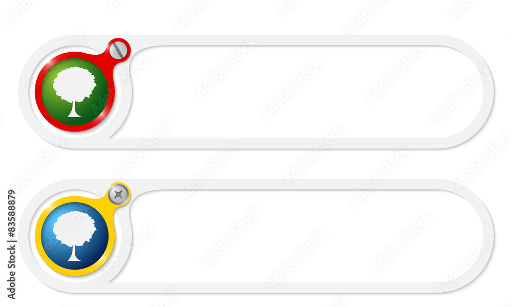 Fototapeta premium Vector buttons for your text and tree symbol