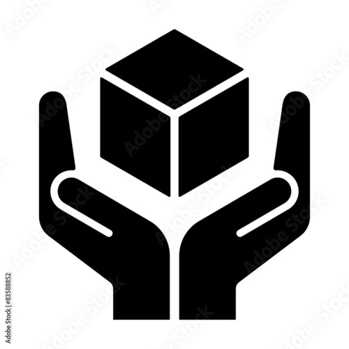 Handle with care sign on white background, vector illustration