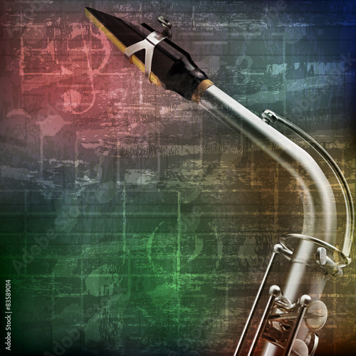 abstract grunge background with saxophone