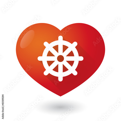 Heart icon with a dharma chakra sign