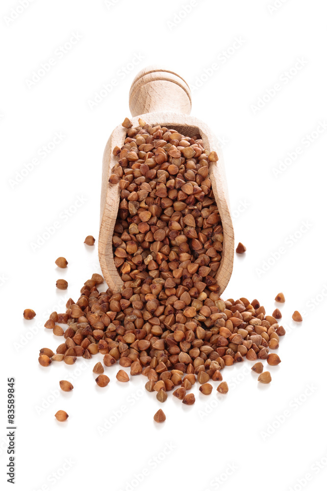 Buckwheat in scoop. Buckwheat in scoop.