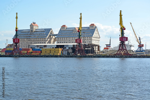 KALININGRAD, RUSSIA - MAY 03, 2015: The container terminal and o