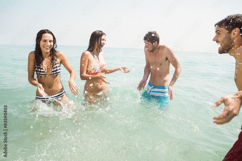 group of friends in swimsuits having fun on the sea group of friends in swimsuits having fun on the sea