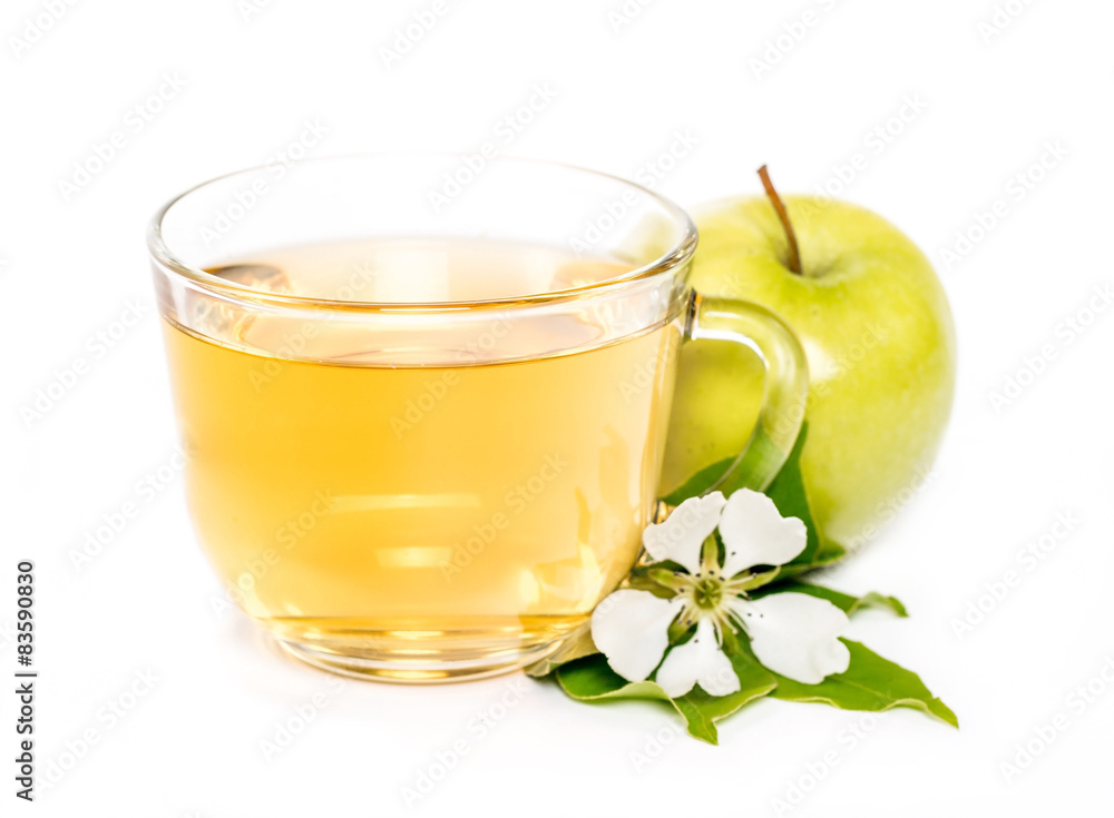 isolated cup of apple juice and apple fruit isolated cup of apple juice and apple fruit