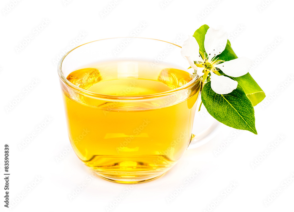 isolated cup of apple juice and flower isolated cup of apple juice and flower
