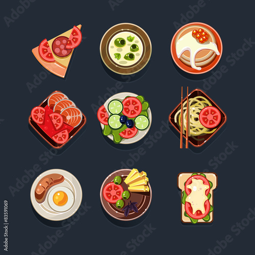 Set of Traditional Food Icons