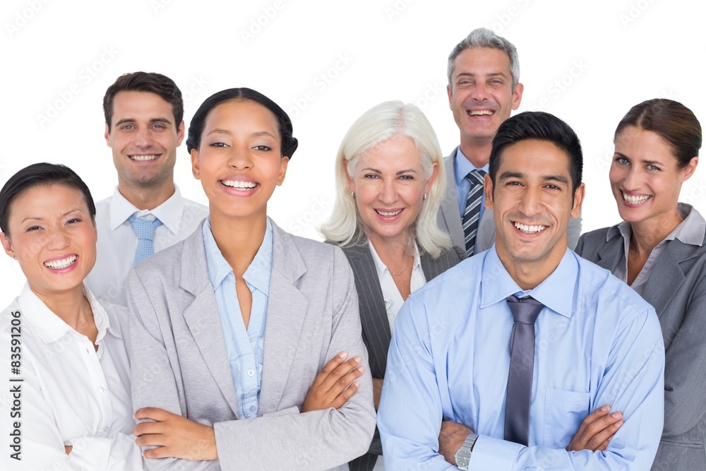 Business people looking at camera with arms crossed Business people looking at camera with arms crossed