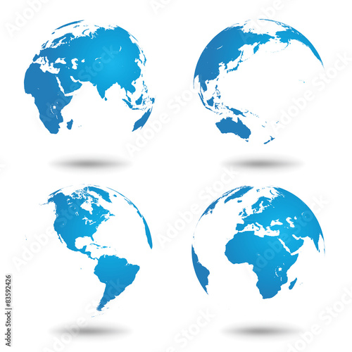 Set of vector earth globes
