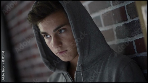 Teennager Boy in hooded top