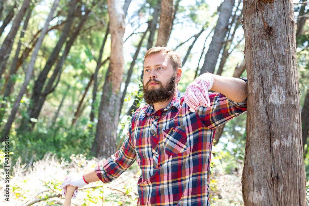 Portrait of an attractive young lumberjack