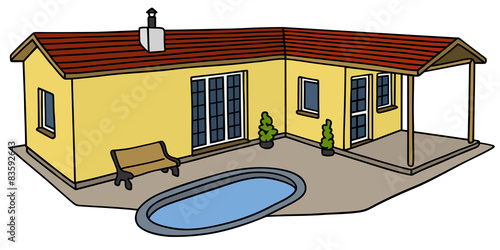 Hand drawing of a small family house