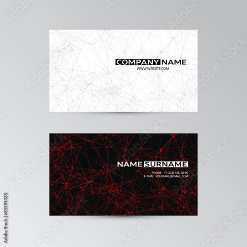 Template of business cards with abstract elements