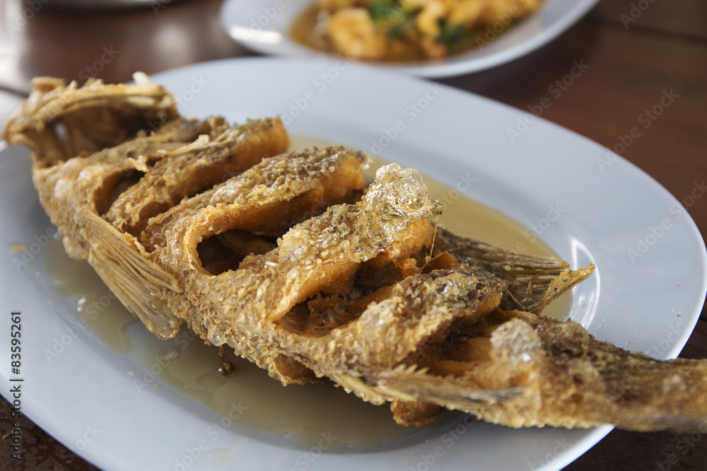Sea Bass fish deep fried Sea Bass fish deep fried