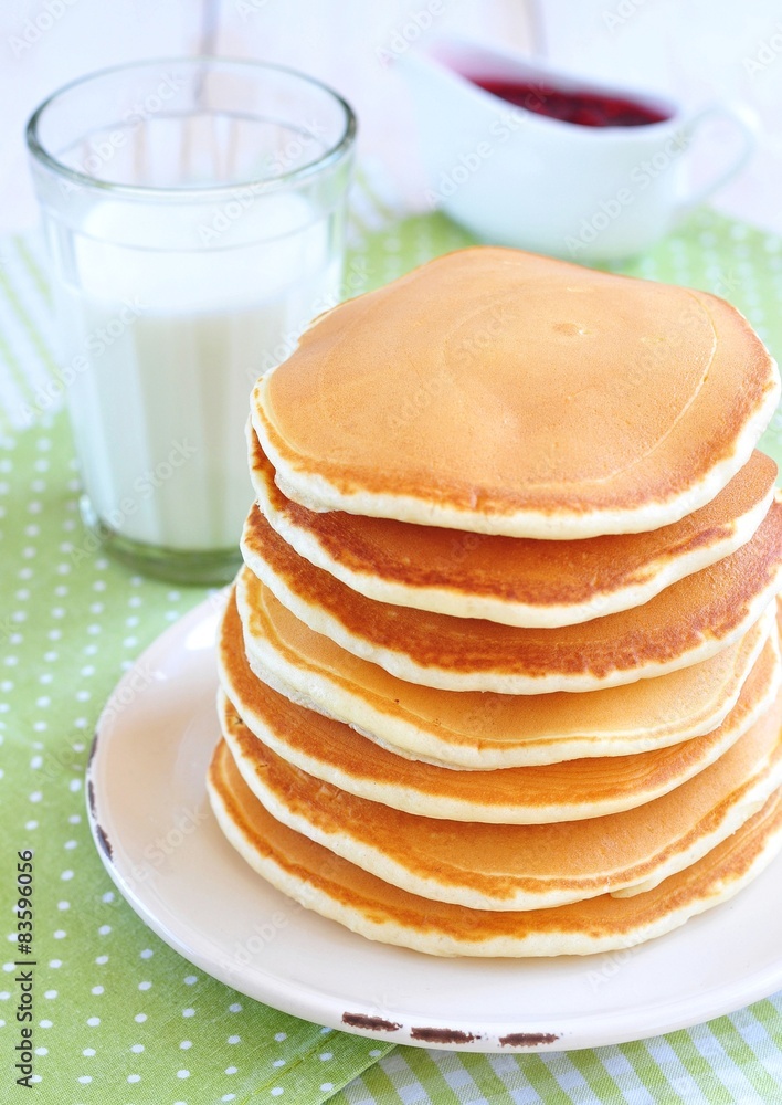 pancakes with fresh strawberry in a small pan pancakes with fresh strawberry in a small pan