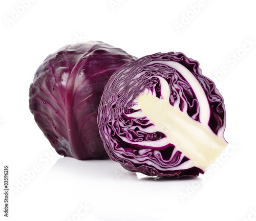 Purple cauliflower is vegetable,isolated on white background