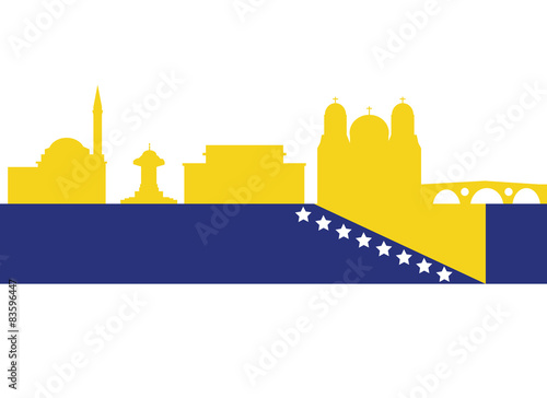 Sarajevo skyline - vector illustration