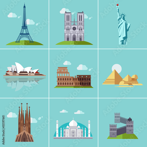 Vector illustration of Popular Sightseeing