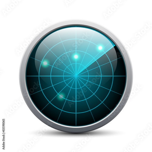 Vector radar icon on white background
