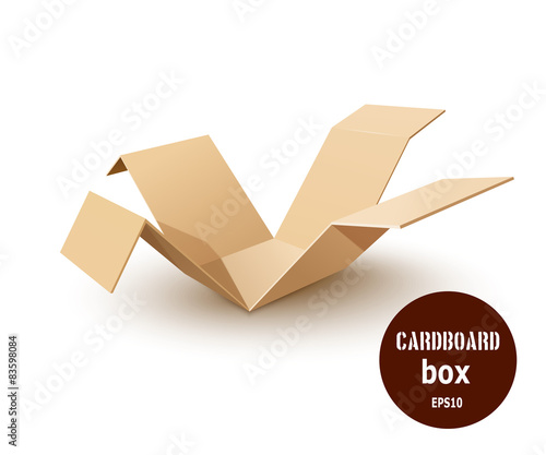Break a paper cardboard box. Vector illustration