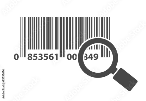 barcode with magnifying glass icon