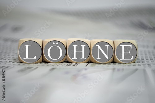 Würfel mit Löhne photo