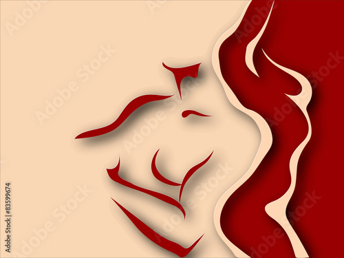 Woman and man torso. Paper design