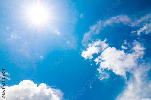 Blue sky with clouds in sunny day