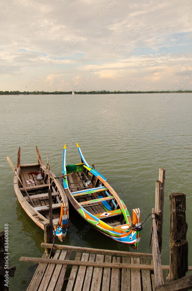 Boats in Taung Tha Man Lake