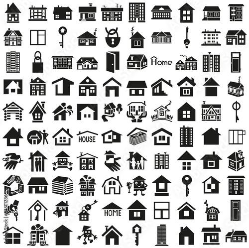 Home icons on white