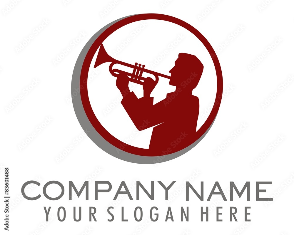 silhouette player Trumpets logo image vector silhouette player Trumpets logo image vector