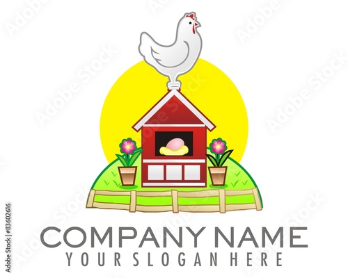 chicken livestock garden logo image vector