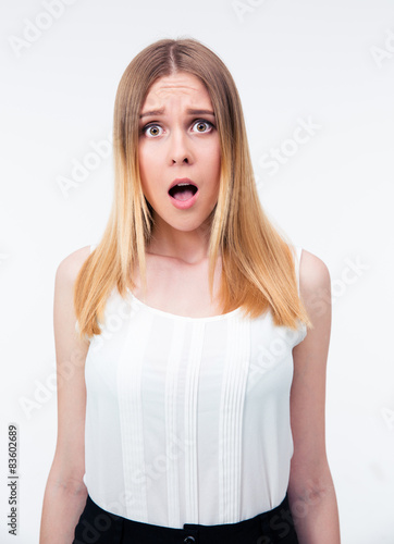 Surprised young businesswoman