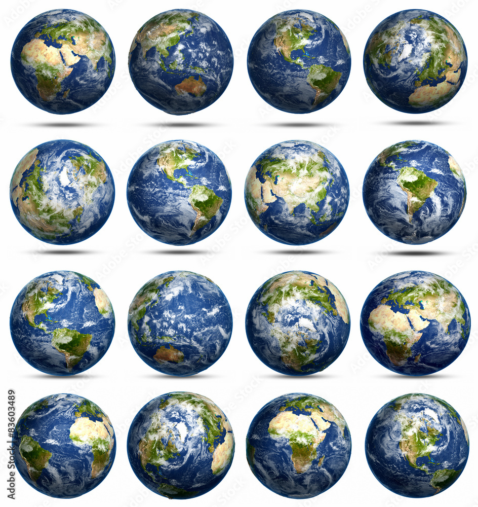Planet Earth icons set Planet Earth icons set