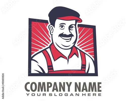 friendly man  mustache
