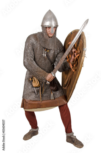 Norman knight dressed warrior 2nd half of the 11th century. photo