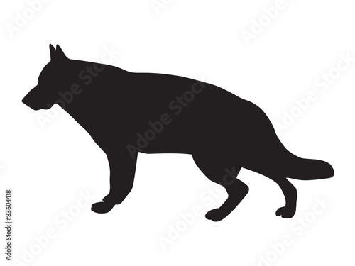 black sillhouete of German Shepherd dog