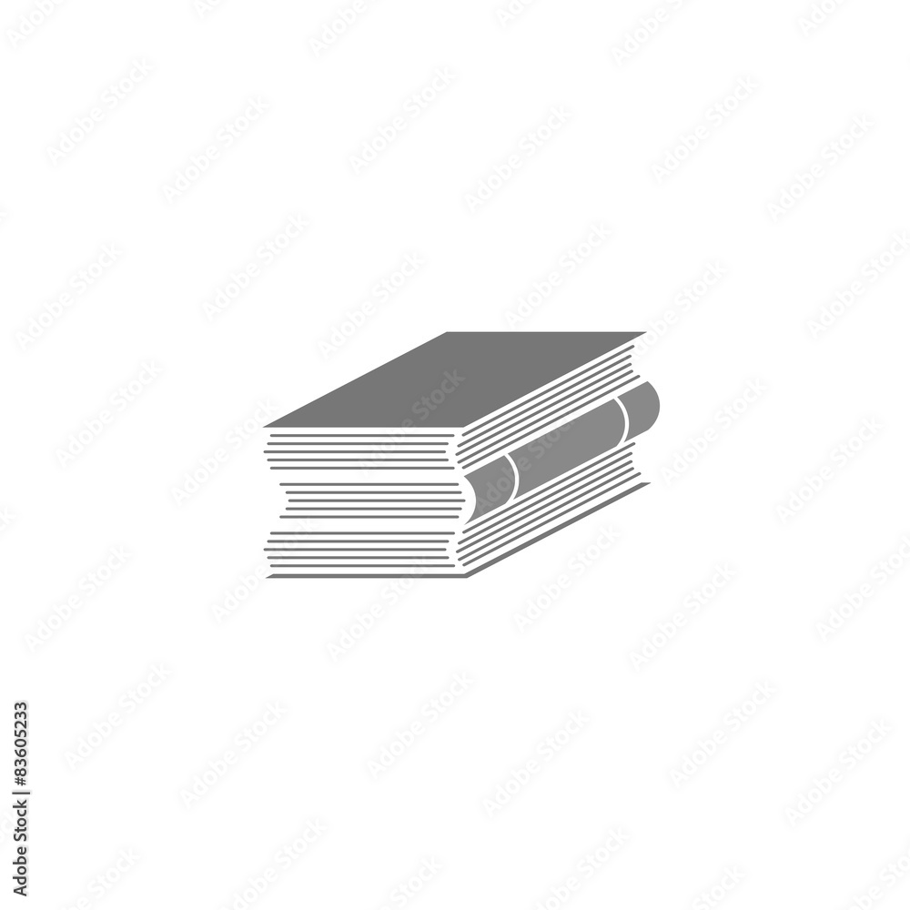 Stack of books logo, education mockup grey icon Stack of books logo, education mockup grey icon