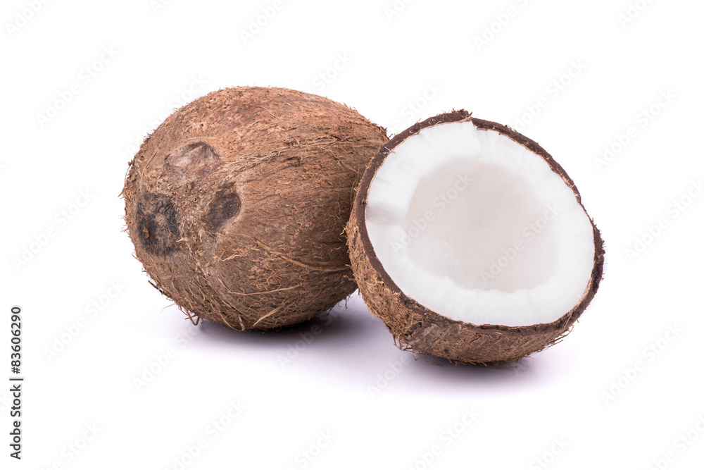 Coconut with half Coconut with half