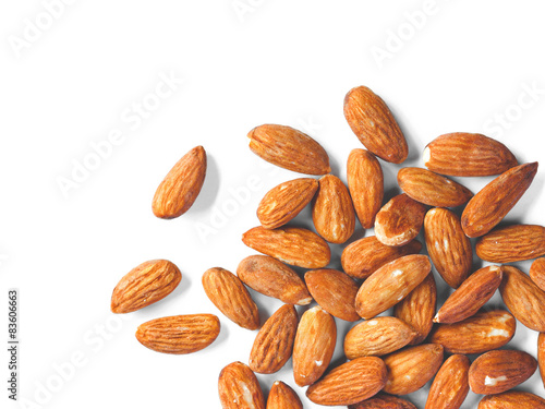 almonds on white