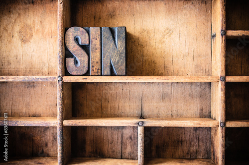 Sin Concept Wooden Letterpress Theme