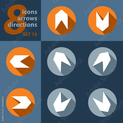 set of eight icons - with arrows