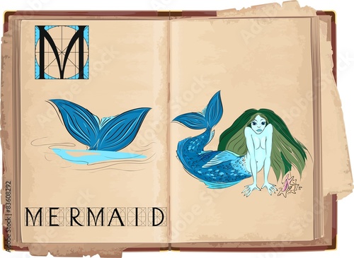letter M with Mermaid 