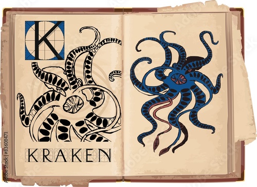 letter K with Kraken