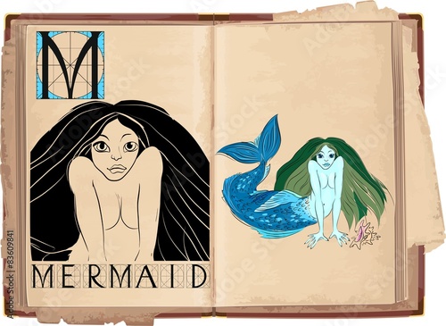 letter M with Mermaid 
