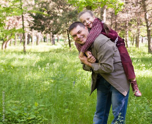 Father and daughter in the park © soleg