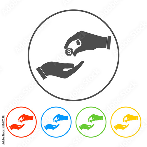  give alms Flat icon