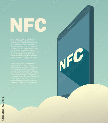 NFC mobile payment data technology for smartphones. Promotional