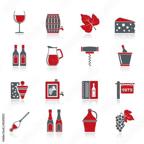 Wine industry objects icons -vector icon set © Stoyan Haytov