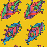 Peacock feathers vector pattern.